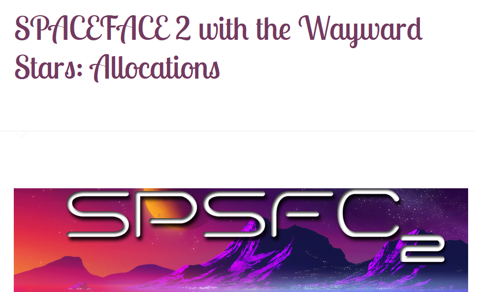 Wayward Stars – SPSFC2 Book Allocation